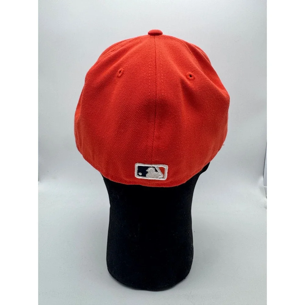 New Era Houston Astros 59FIFTY Fitted Orange Navy Blue MLB Baseball Size 7 1/4‎